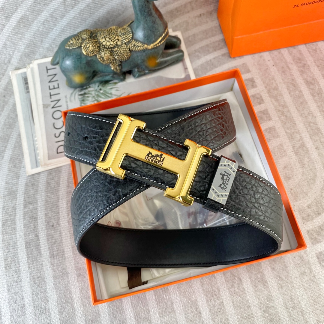 爱马仕💕 特种皮腰带系列 ，原厂五金精品不锈钢扣，手感柔软舒适 宽3.8CM。