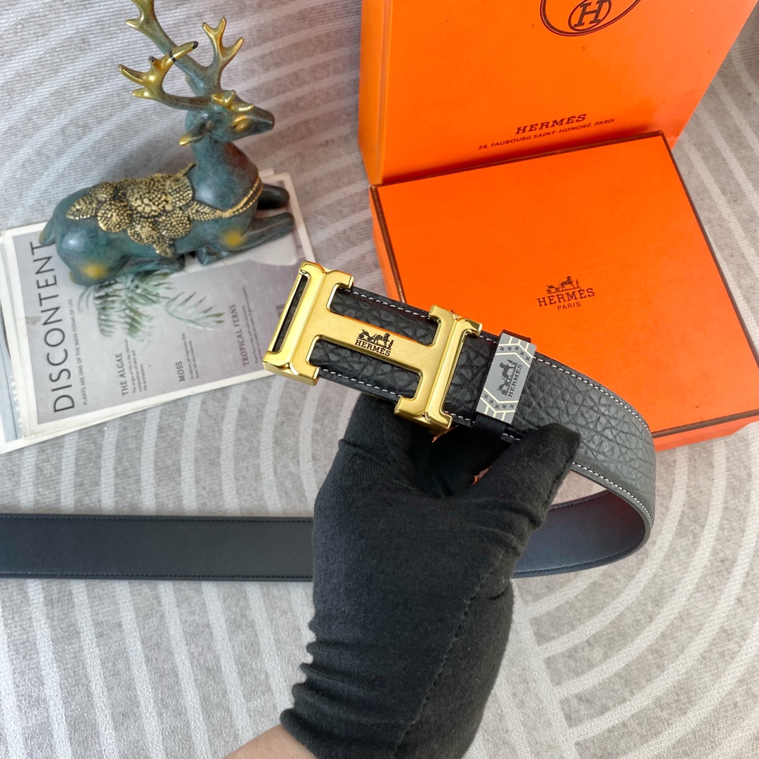 爱马仕💕 特种皮腰带系列 ，原厂五金精品不锈钢扣，手感柔软舒适 宽3.8CM。