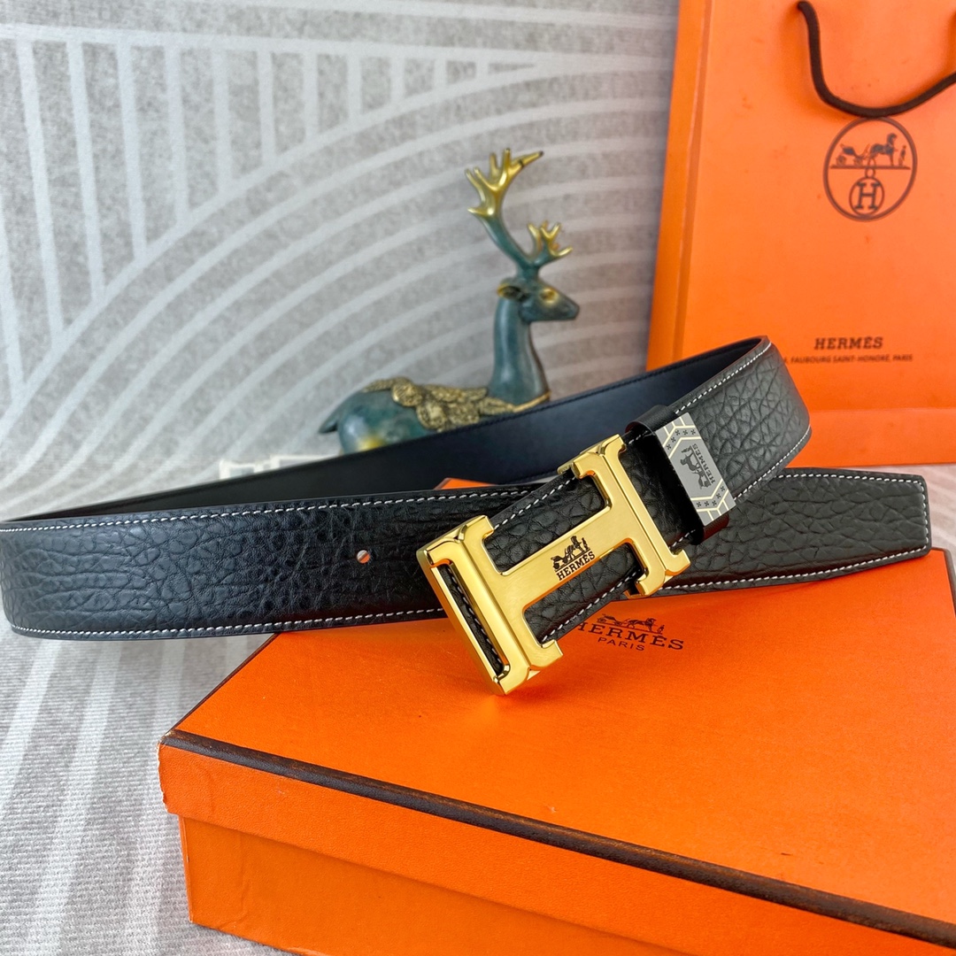 爱马仕💕 特种皮腰带系列 ，原厂五金精品不锈钢扣，手感柔软舒适 宽3.8CM。