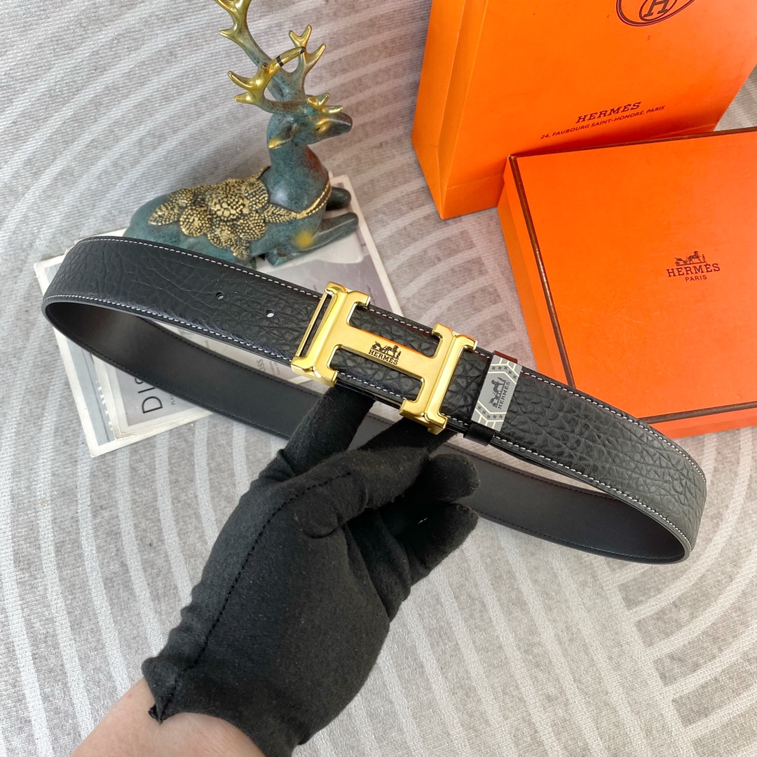 爱马仕💕 特种皮腰带系列 ，原厂五金精品不锈钢扣，手感柔软舒适 宽3.8CM。