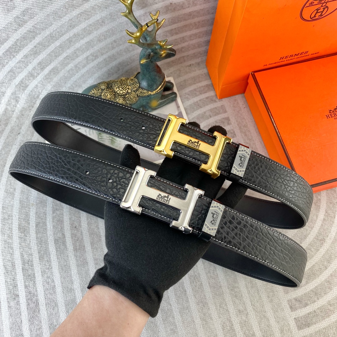 爱马仕💕 特种皮腰带系列 ，原厂五金精品不锈钢扣，手感柔软舒适 宽3.8CM。