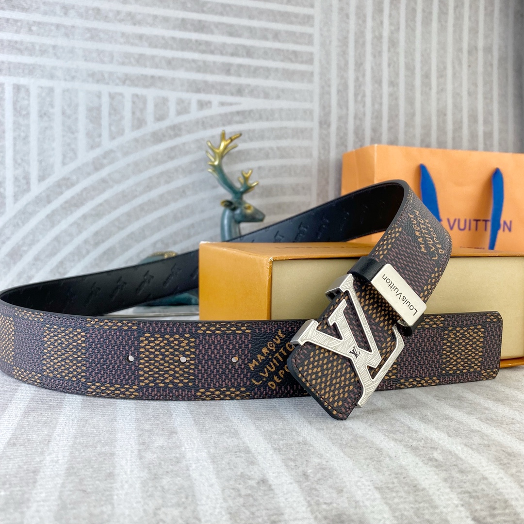 LV💕 特种皮腰带系列 ，原厂五金精品不锈钢扣，手感柔软舒适 宽3.8CM。
