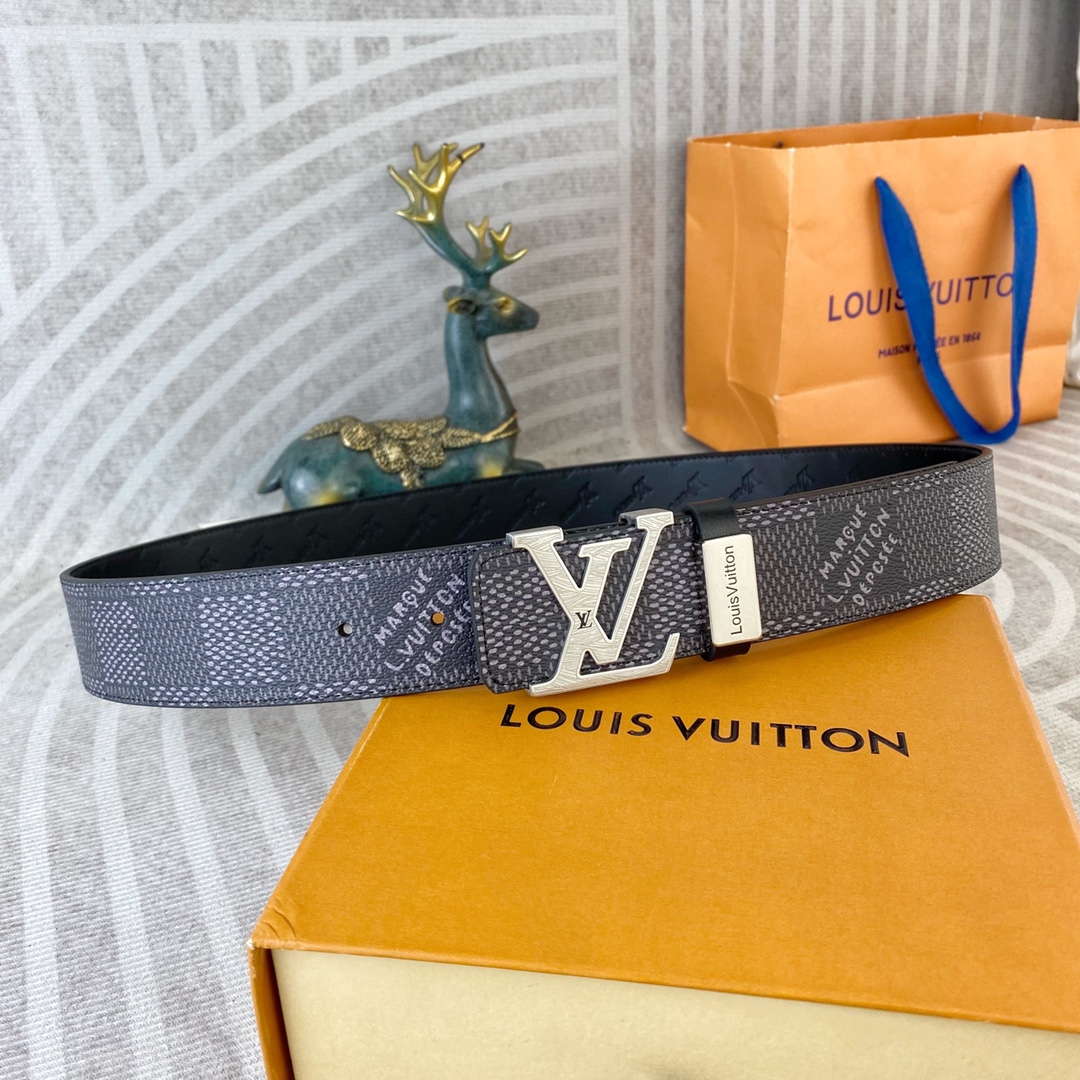 LV💕 特种皮腰带系列 ，原厂五金精品不锈钢扣，手感柔软舒适 宽3.8CM。