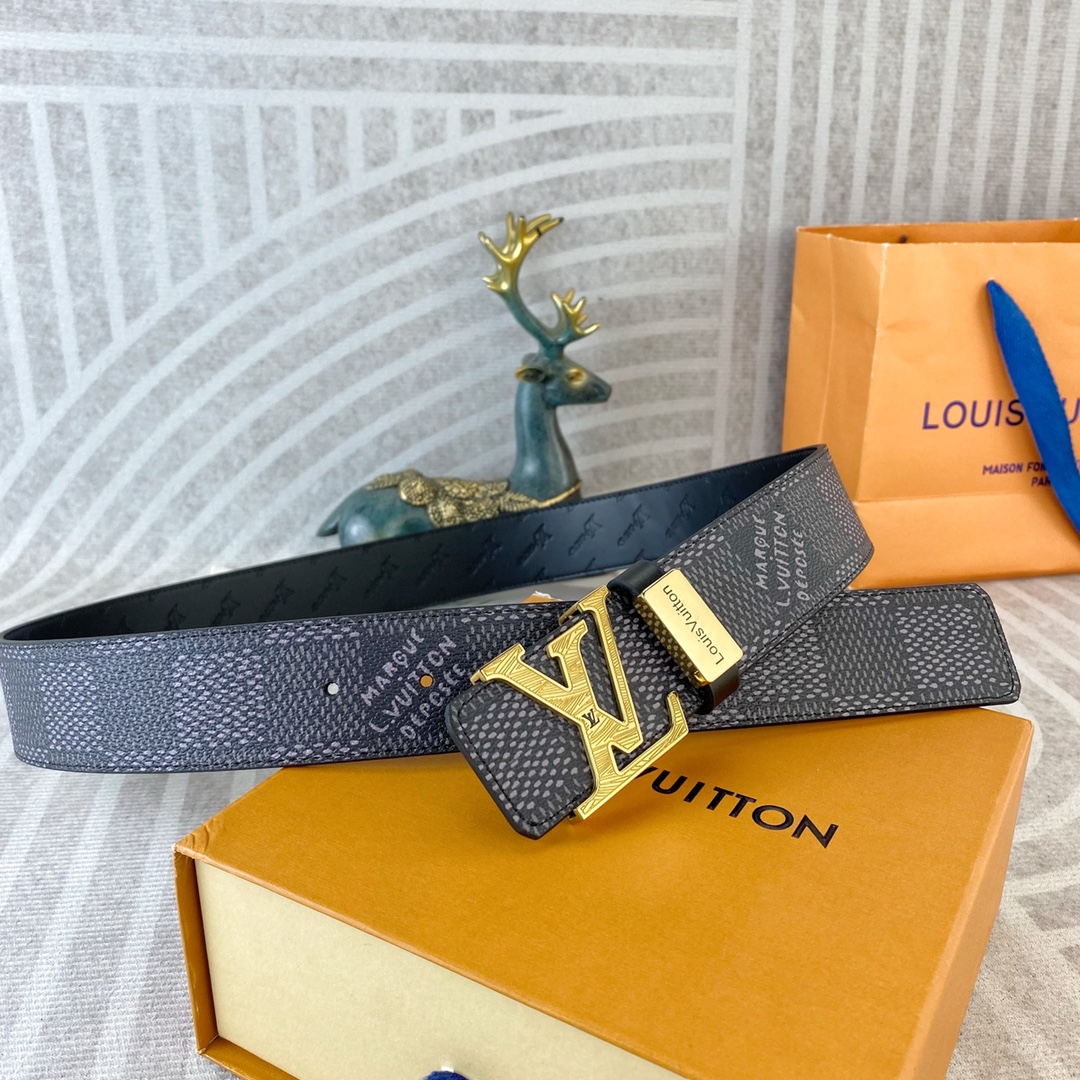 LV💕 特种皮腰带系列 ，原厂五金精品不锈钢扣，手感柔软舒适 宽3.8CM。