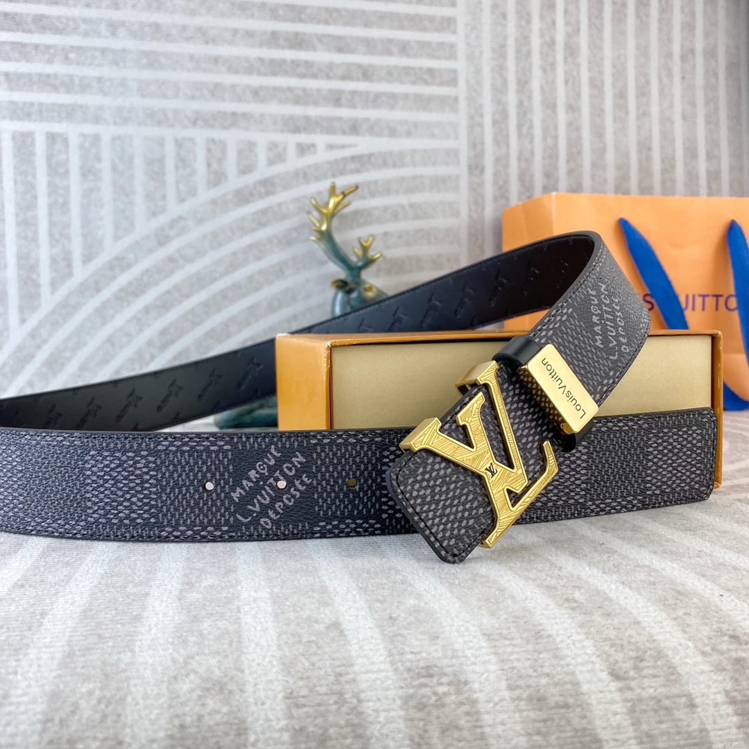 LV💕 特种皮腰带系列 ，原厂五金精品不锈钢扣，手感柔软舒适 宽3.8CM。