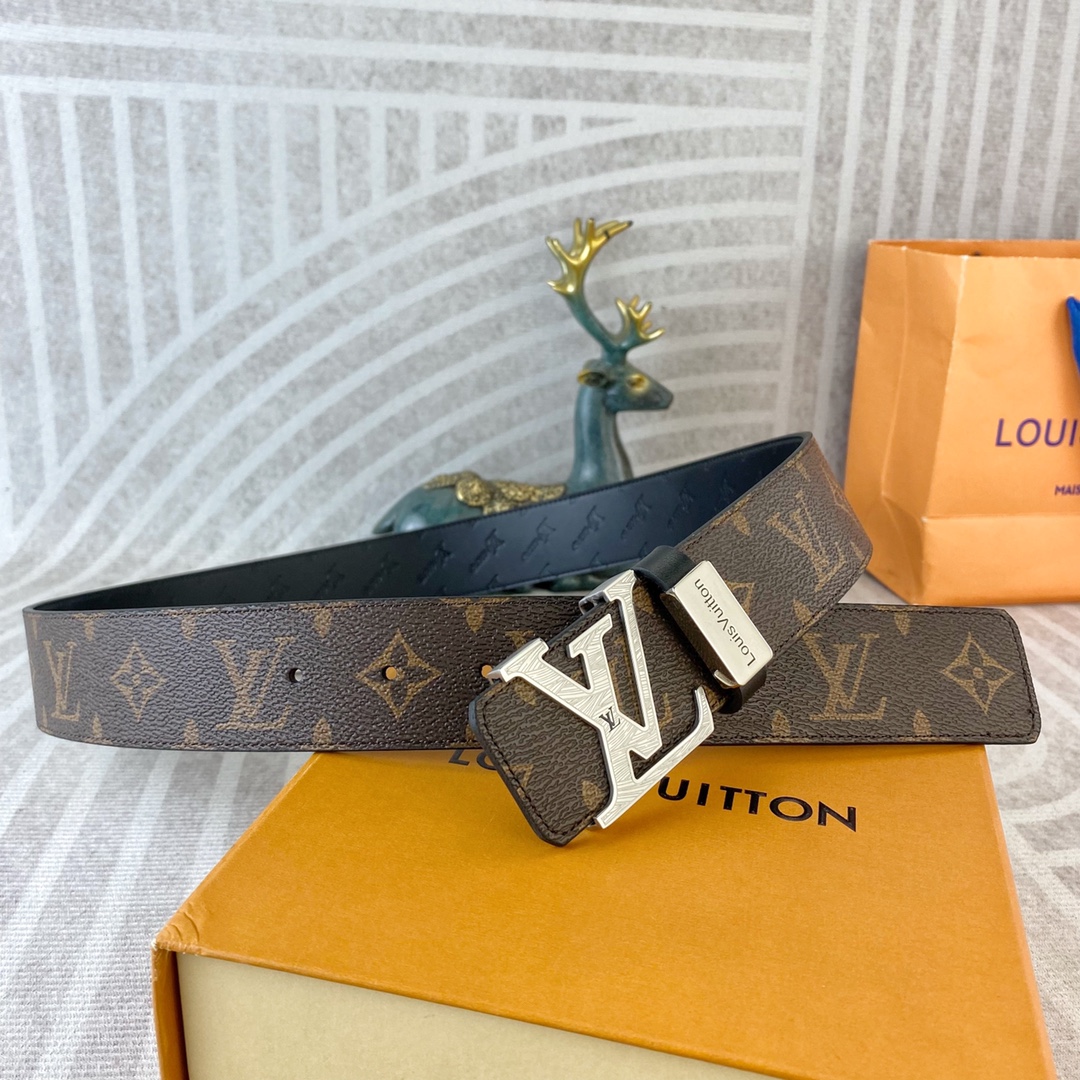 LV💕 特种皮腰带系列 ，原厂五金精品不锈钢扣，手感柔软舒适 宽3.8CM。