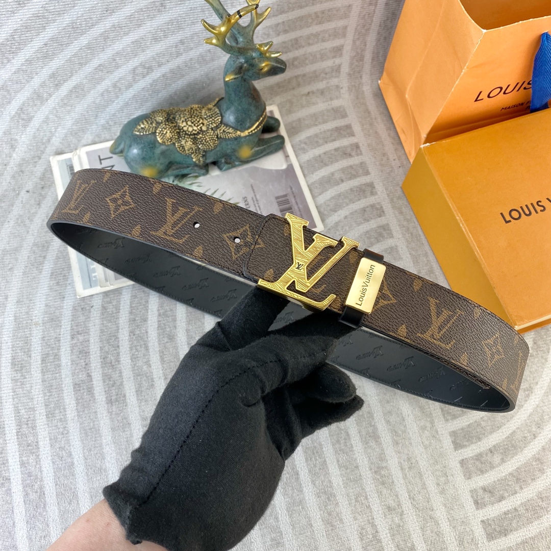 LV💕 特种皮腰带系列 ，原厂五金精品不锈钢扣，手感柔软舒适 宽3.8CM。