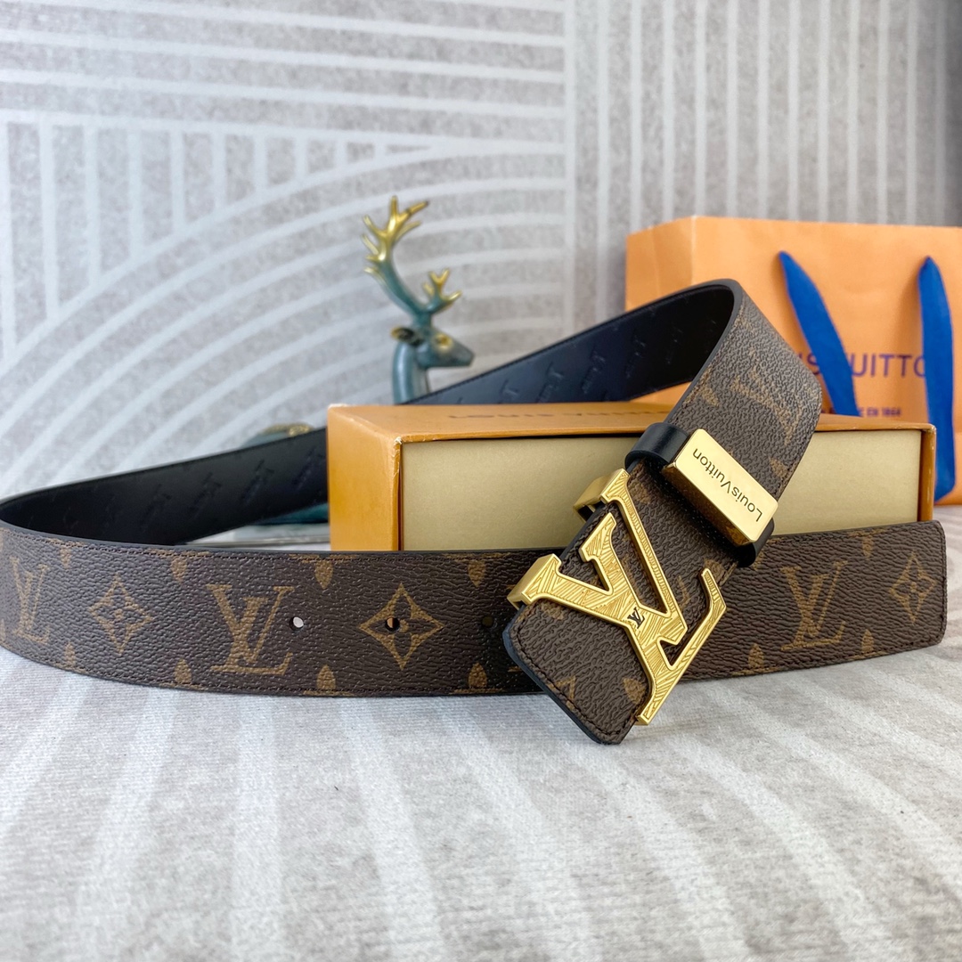 LV💕 特种皮腰带系列 ，原厂五金精品不锈钢扣，手感柔软舒适 宽3.8CM。