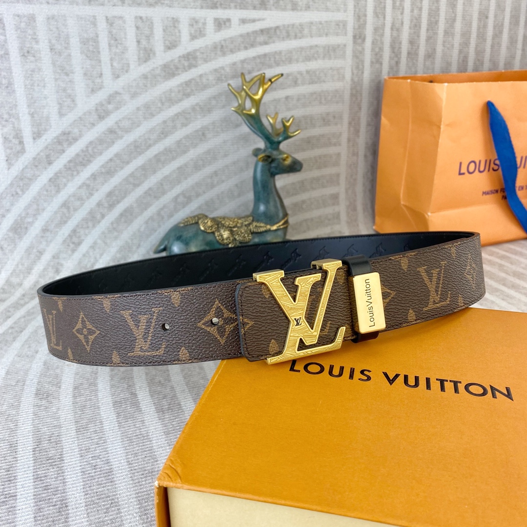 LV💕 特种皮腰带系列 ，原厂五金精品不锈钢扣，手感柔软舒适 宽3.8CM。