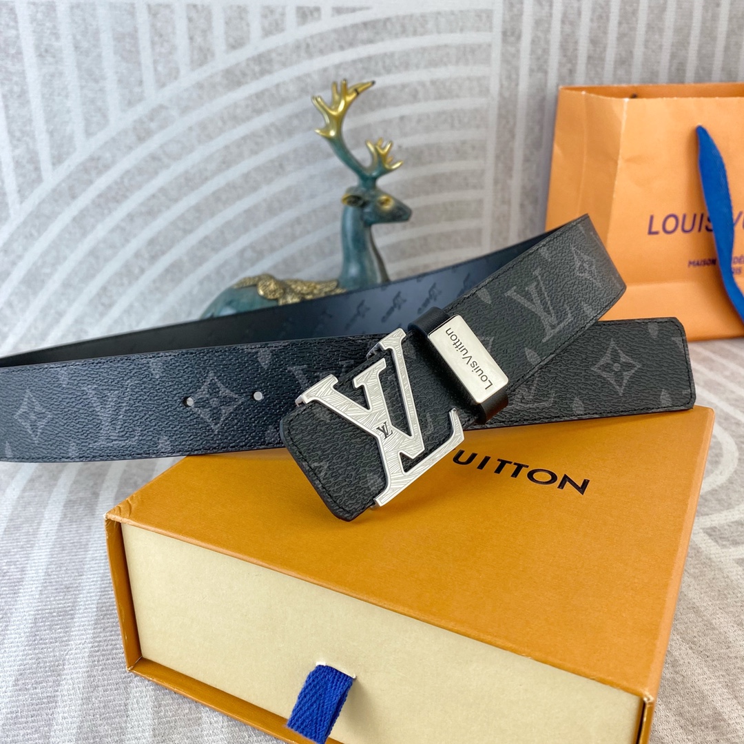 LV💕 特种皮腰带系列 ，原厂五金精品不锈钢扣，手感柔软舒适 宽3.8CM。