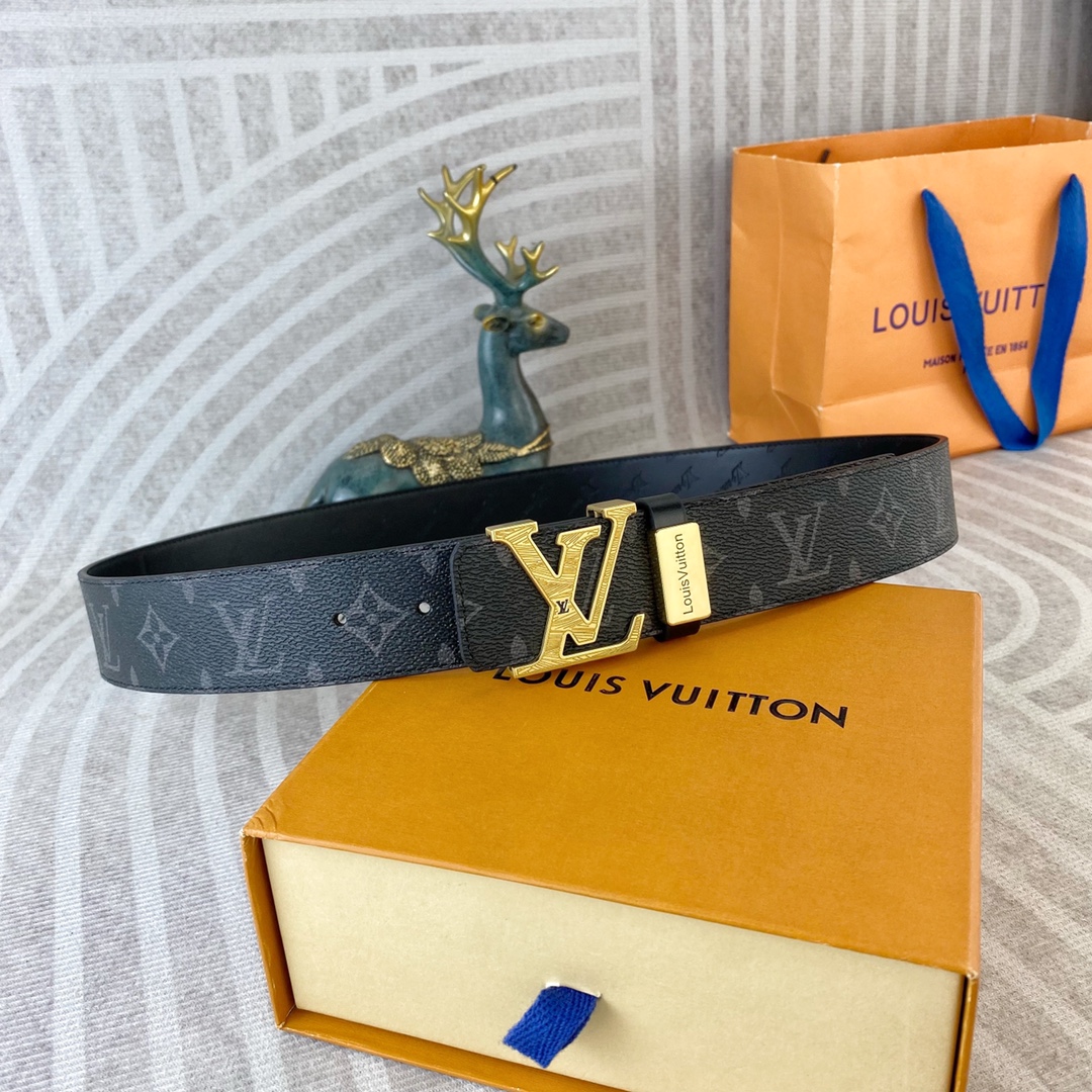LV💕 特种皮腰带系列 ，原厂五金精品不锈钢扣，手感柔软舒适 宽3.8CM。