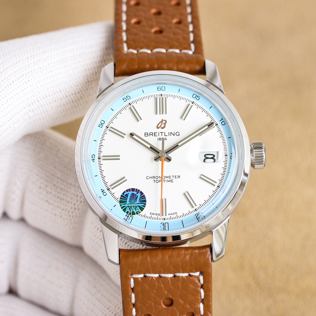 NO:339160,. BLS Breitling's new model is unveiled (launched with new heights) Breitling AB3113281A1X1 series The new Breitling mechanical watch - Breitling TOP TIME series (chronometer Automatic 38mm) special edition 1 has eye-catching colors and luminous colors. It reminds people of the intoxicating atmosphere created by marine life and lush trees in summer. 2 This Breitling mechanical chronomat men's watch series combines elegance and sportiness. It is not a choice for occasions, business meetings to the beach, and anywhere between these two places. 3 diameter is 38 meters in size. This watch dial is available in a variety of colorful colors, which looks soft but not without losing its vitality. There is also a practical date display window at 3 o'clock!  4 Equipped with imported 9015-modified B31 movement 5 Top-level replica, size: 38mm, thickness 10mm. (The thinnest model, 1:1 mold opening, closest to the official website) 6 The watch is matched with Breitling's iconic logo pin buckle, and the strap is imported from Italy, which makes it look more unique and fits the wrist design!  Exquisite recommendation for men's mechanical watches!  ,,tom ford,breitling,cowhide19860909. BLS 百年灵 新款横空出世（推出新高度）百年灵AB3113281A1X1系列 全新百年灵机械腕表-百年灵TOP TIME系列 (chronometer Automatic 38mm)特别版 1具有醒目的色彩和夜光.让人联想起夏日 海洋生物和葱郁草木所营造的令人陶醉的氛围. 2这款百年灵机械计时（Chronomat）男士腕表系列兼具了优雅和运动风格,不挑场合,商务会议到海滩,以及任何介于这两处之间的地方都可以佩戴 3直径尺寸是38米,这款腕表表盘多种炫彩颜色可选,显得柔和但不失活力,3点钟位置还设有实用的日期显示幅度窗口！ 4搭载进口9015改B31机芯 5顶级复刻,尺寸:38mm,厚度10mm.（最薄款,1:1开模,跟官网最接近） 6腕表搭配的是百年灵标志性logo针扣,表带使用意大利进口牛皮,更显独特,贴合手腕设计！精致推荐男士机械腕表 ！,,tom ford,breitling,cowhide,Watch