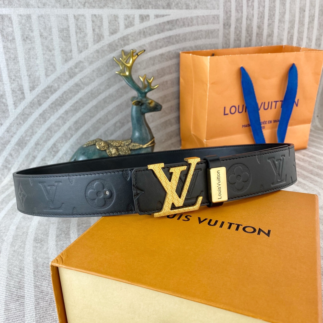 LV💕 特种皮腰带系列 ，原厂五金精品不锈钢扣，手感柔软舒适 宽3.8CM。