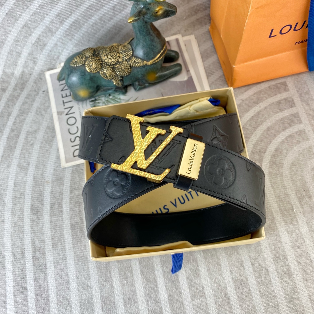 LV💕 特种皮腰带系列 ，原厂五金精品不锈钢扣，手感柔软舒适 宽3.8CM。