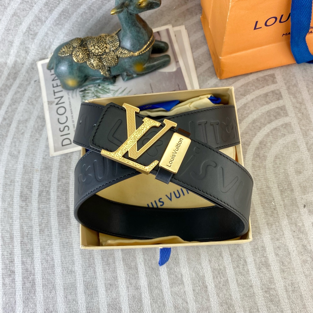 LV💕 特种皮腰带系列 ，原厂五金精品不锈钢扣，手感柔软舒适 宽3.8CM。