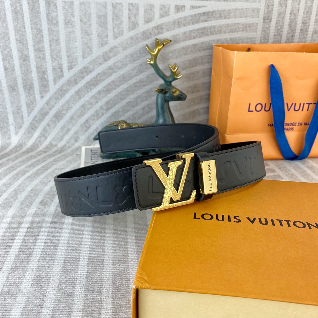 LV💕 特种皮腰带系列 ，原厂五金精品不锈钢扣，手感柔软舒适 宽3.8CM。