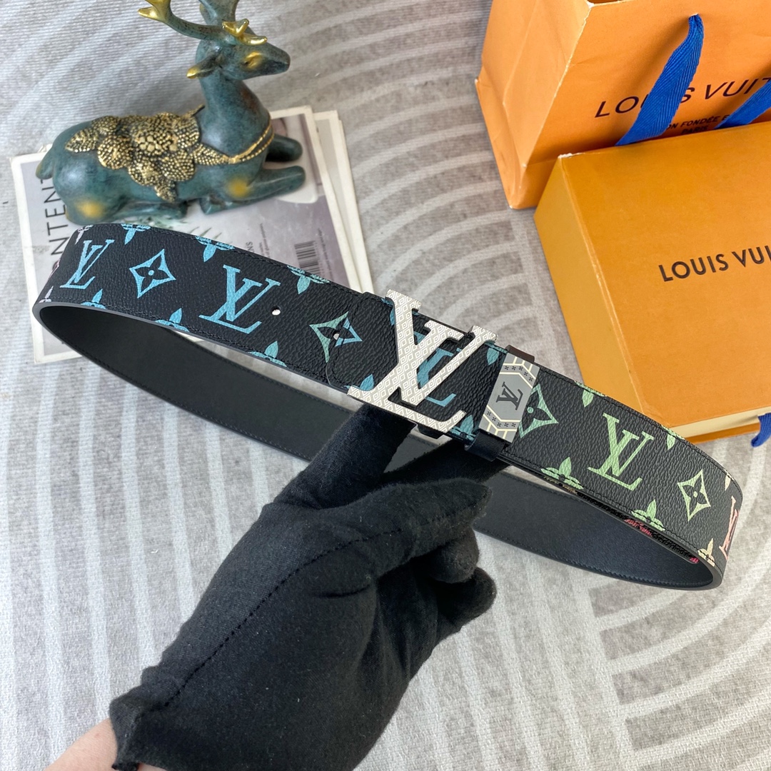 LV💕 特种皮腰带系列 ，原厂五金精品不锈钢扣，手感柔软舒适 宽3.8CM。