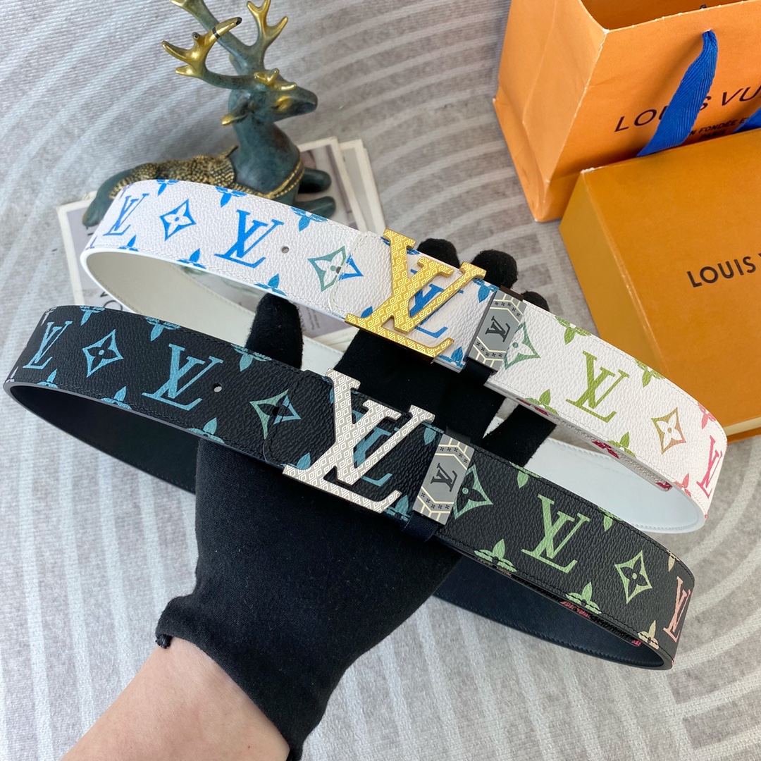 LV💕 特种皮腰带系列 ，原厂五金精品不锈钢扣，手感柔软舒适 宽3.8CM。