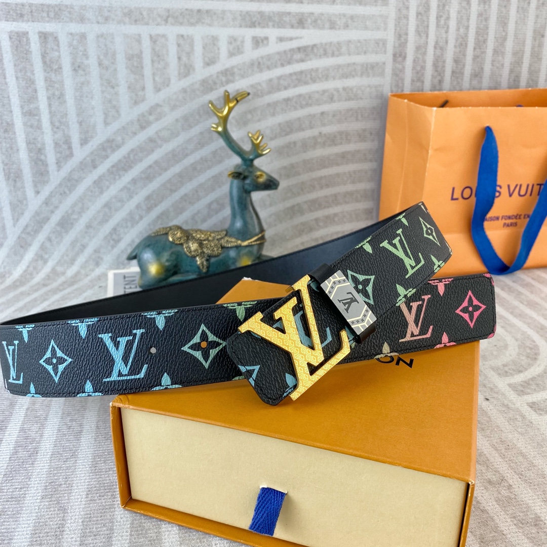 LV💕 特种皮腰带系列 ，原厂五金精品不锈钢扣，手感柔软舒适 宽3.8CM。