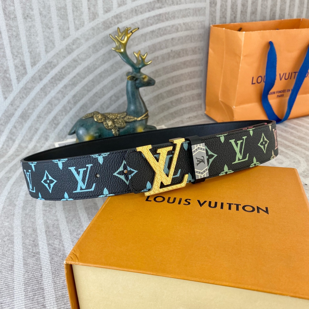 LV💕 特种皮腰带系列 ，原厂五金精品不锈钢扣，手感柔软舒适 宽3.8CM。