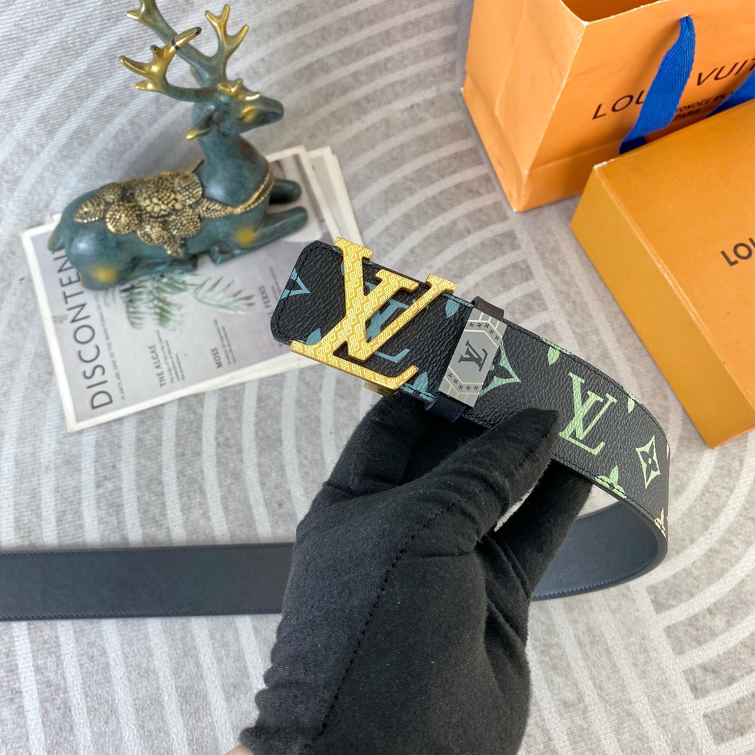 LV💕 特种皮腰带系列 ，原厂五金精品不锈钢扣，手感柔软舒适 宽3.8CM。