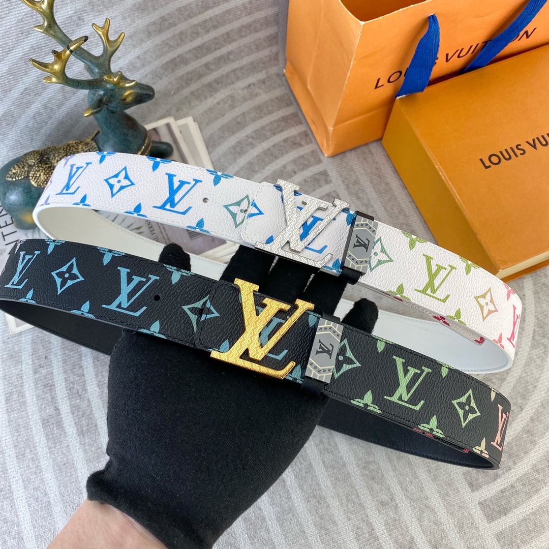 LV💕 特种皮腰带系列 ，原厂五金精品不锈钢扣，手感柔软舒适 宽3.8CM。