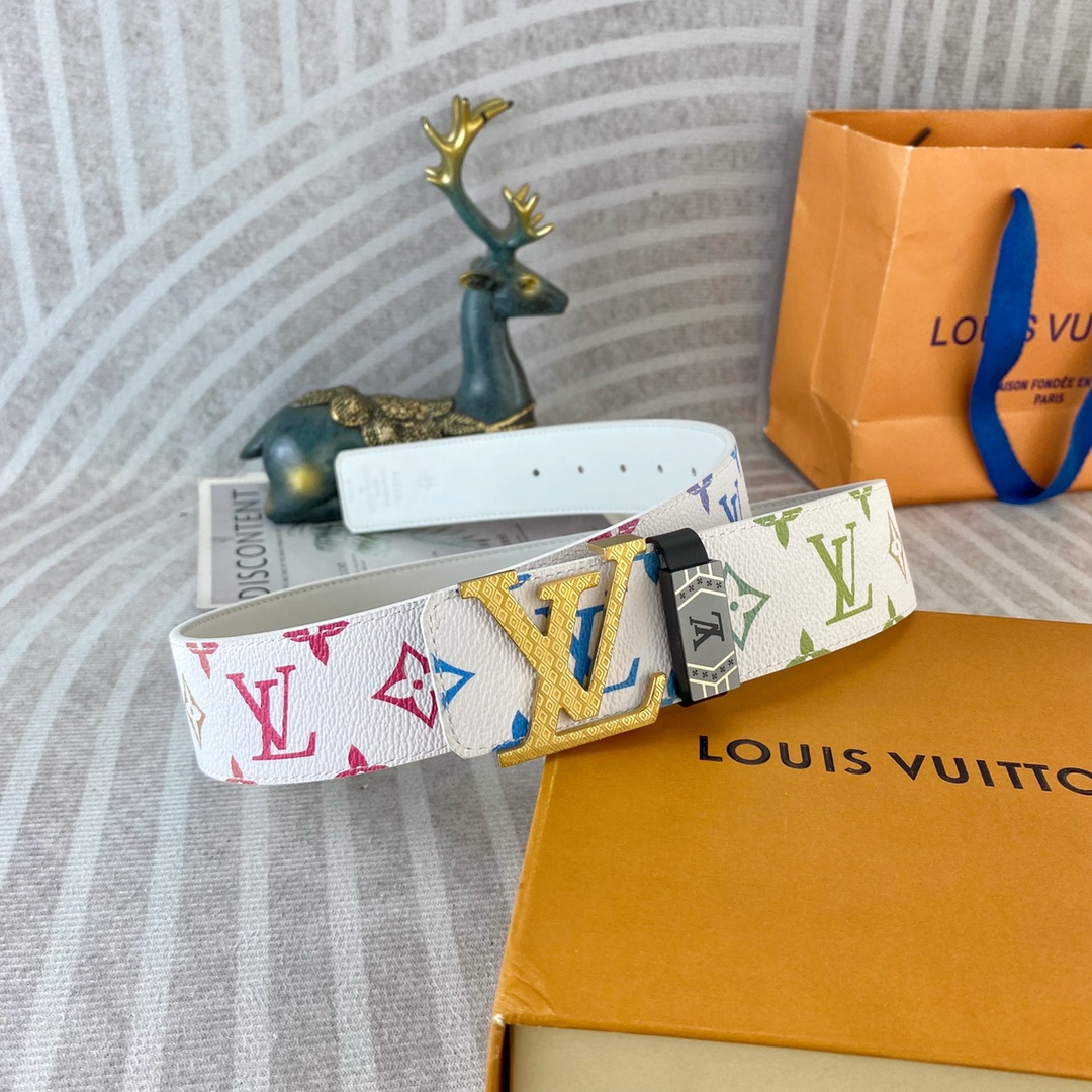 LV💕 特种皮腰带系列 ，原厂五金精品不锈钢扣，手感柔软舒适 宽3.8CM。