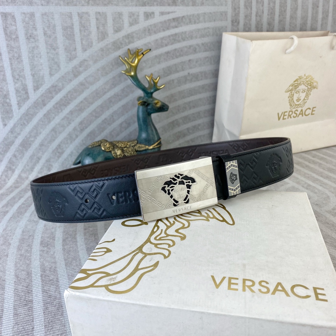范思哲💕 特种皮腰带系列 ，原厂五金精品不锈钢扣，手感柔软舒适 宽3.8CM。