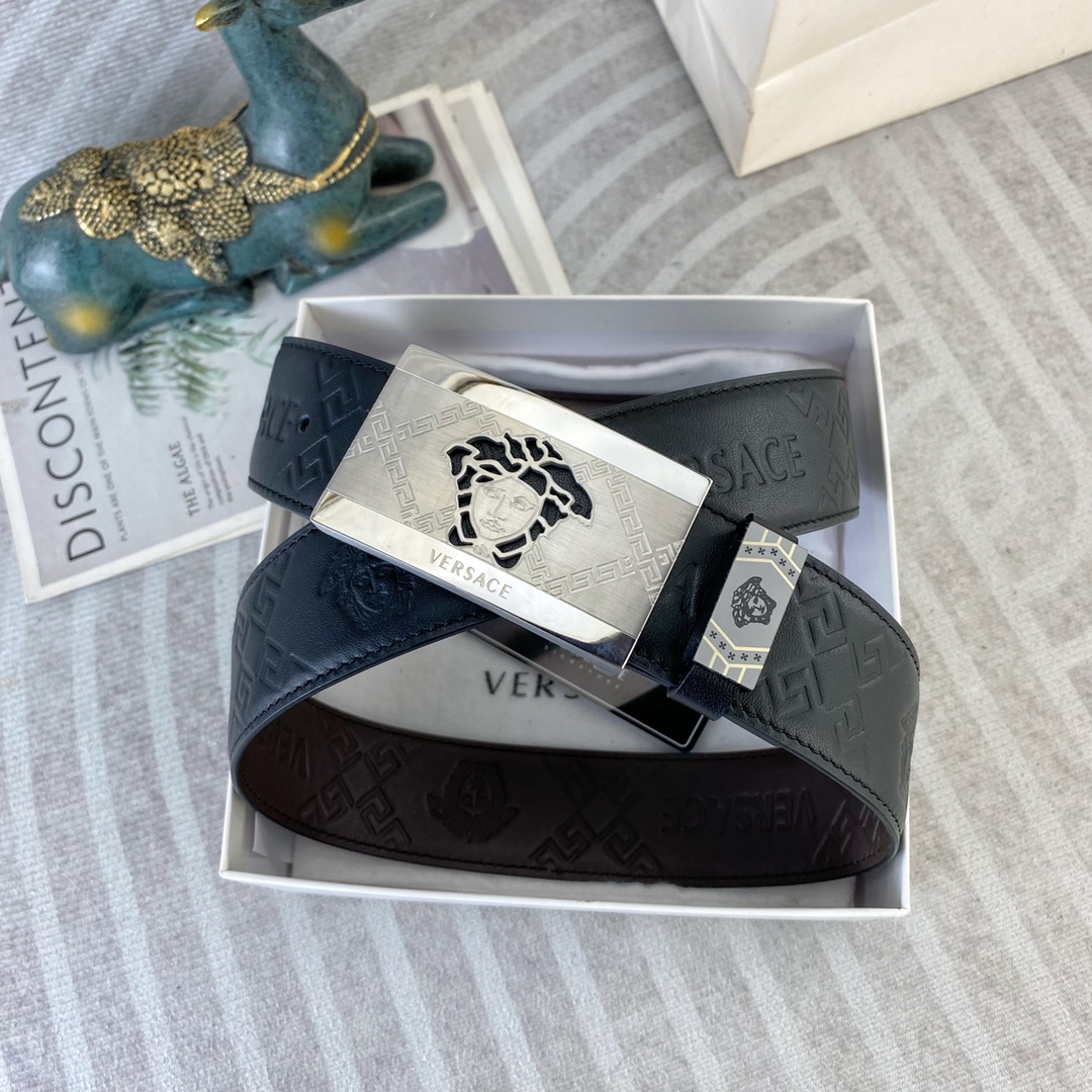 范思哲💕 特种皮腰带系列 ，原厂五金精品不锈钢扣，手感柔软舒适 宽3.8CM。