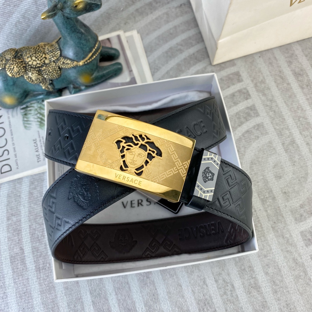 范思哲💕 特种皮腰带系列 ，原厂五金精品不锈钢扣，手感柔软舒适 宽3.8CM。
