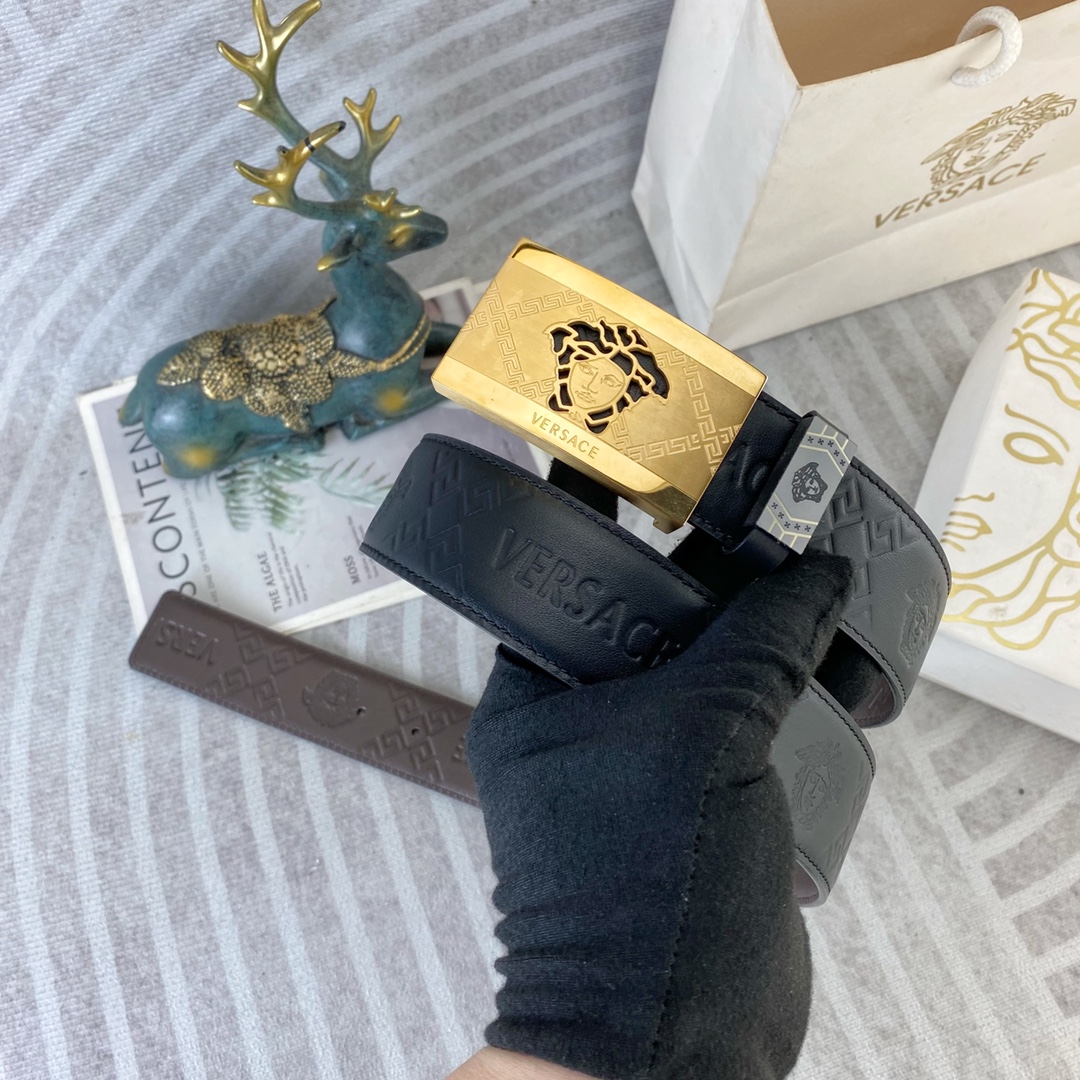 范思哲💕 特种皮腰带系列 ，原厂五金精品不锈钢扣，手感柔软舒适 宽3.8CM。
