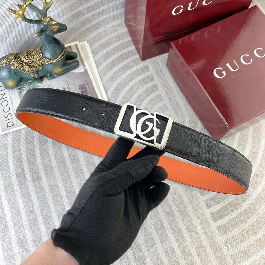 古奇💕 特种皮腰带系列 ，原厂五金精品不锈钢扣，手感柔软舒适 宽3.8CM。