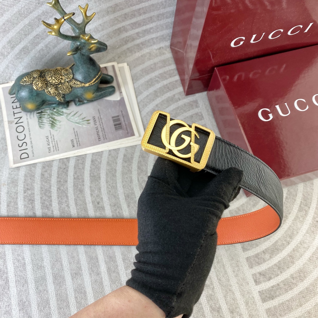 古奇💕 特种皮腰带系列 ，原厂五金精品不锈钢扣，手感柔软舒适 宽3.8CM。