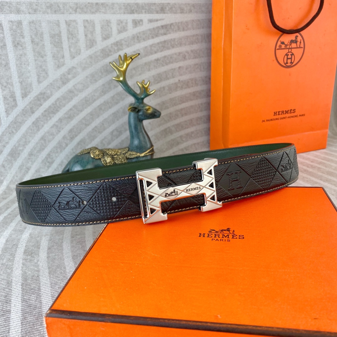 爱马仕💕 特种皮腰带系列 ，原厂五金精品不锈钢扣，手感柔软舒适 宽3.8CM。