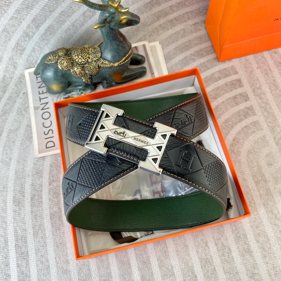 爱马仕💕 特种皮腰带系列 ，原厂五金精品不锈钢扣，手感柔软舒适 宽3.8CM。