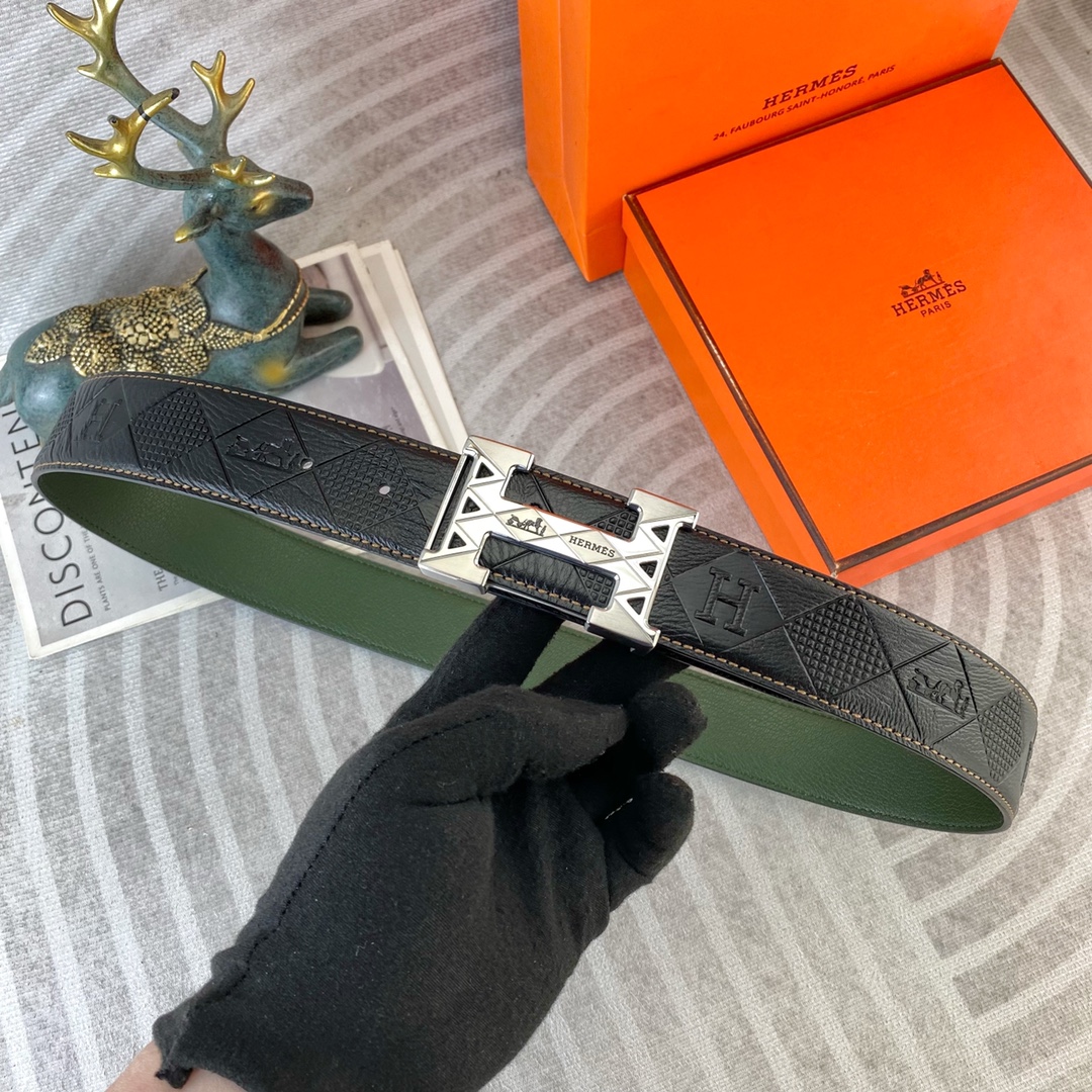 爱马仕💕 特种皮腰带系列 ，原厂五金精品不锈钢扣，手感柔软舒适 宽3.8CM。