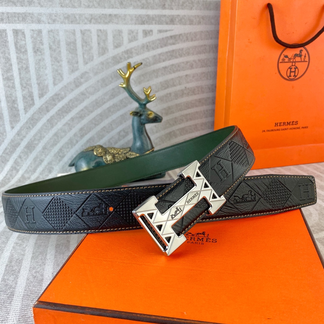 爱马仕💕 特种皮腰带系列 ，原厂五金精品不锈钢扣，手感柔软舒适 宽3.8CM。