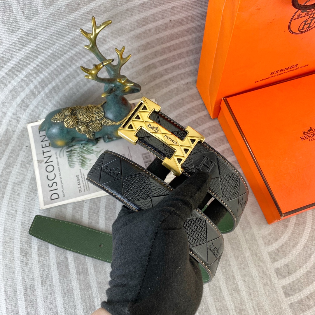 爱马仕💕 特种皮腰带系列 ，原厂五金精品不锈钢扣，手感柔软舒适 宽3.8CM。
