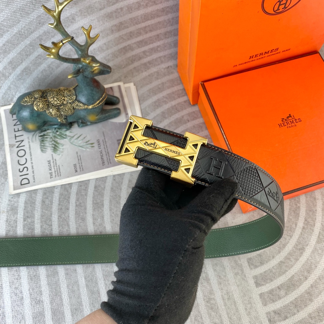 爱马仕💕 特种皮腰带系列 ，原厂五金精品不锈钢扣，手感柔软舒适 宽3.8CM。