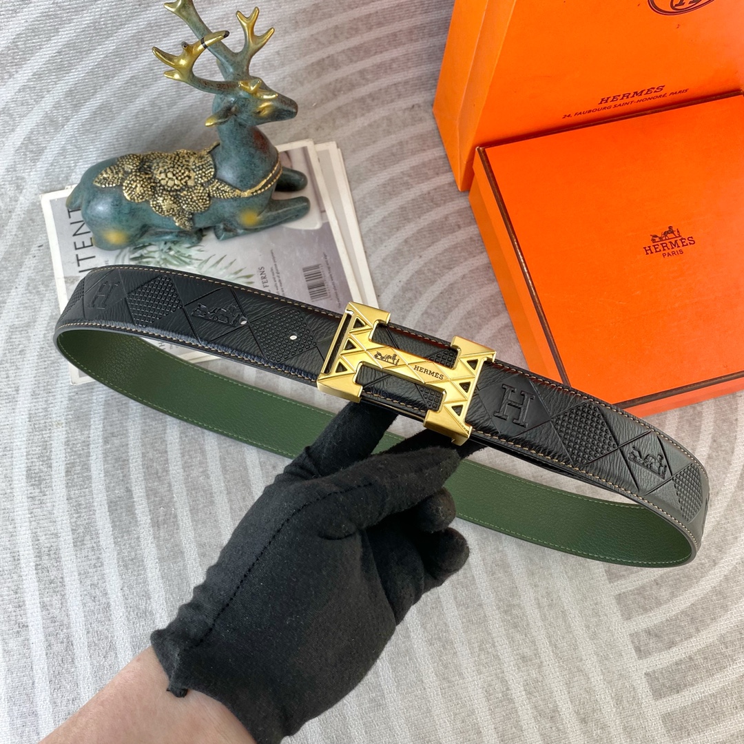 爱马仕💕 特种皮腰带系列 ，原厂五金精品不锈钢扣，手感柔软舒适 宽3.8CM。
