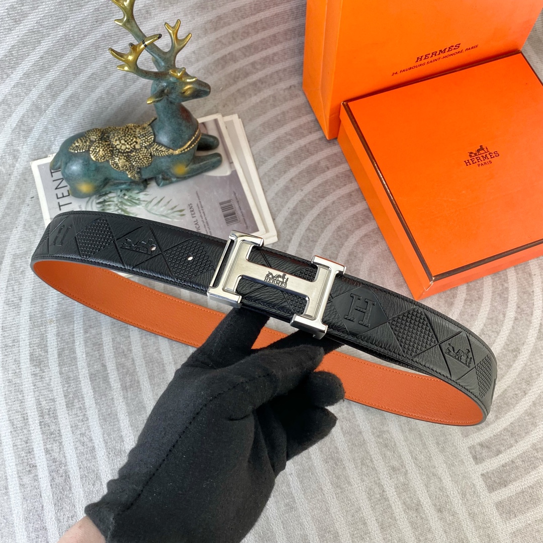 爱马仕💕 特种皮腰带系列 ，原厂五金精品不锈钢扣，手感柔软舒适 宽3.8CM。