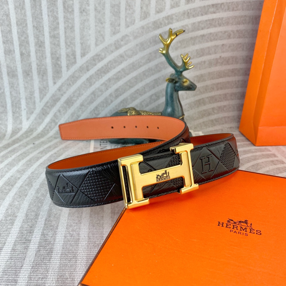 爱马仕💕 特种皮腰带系列 ，原厂五金精品不锈钢扣，手感柔软舒适 宽3.8CM。