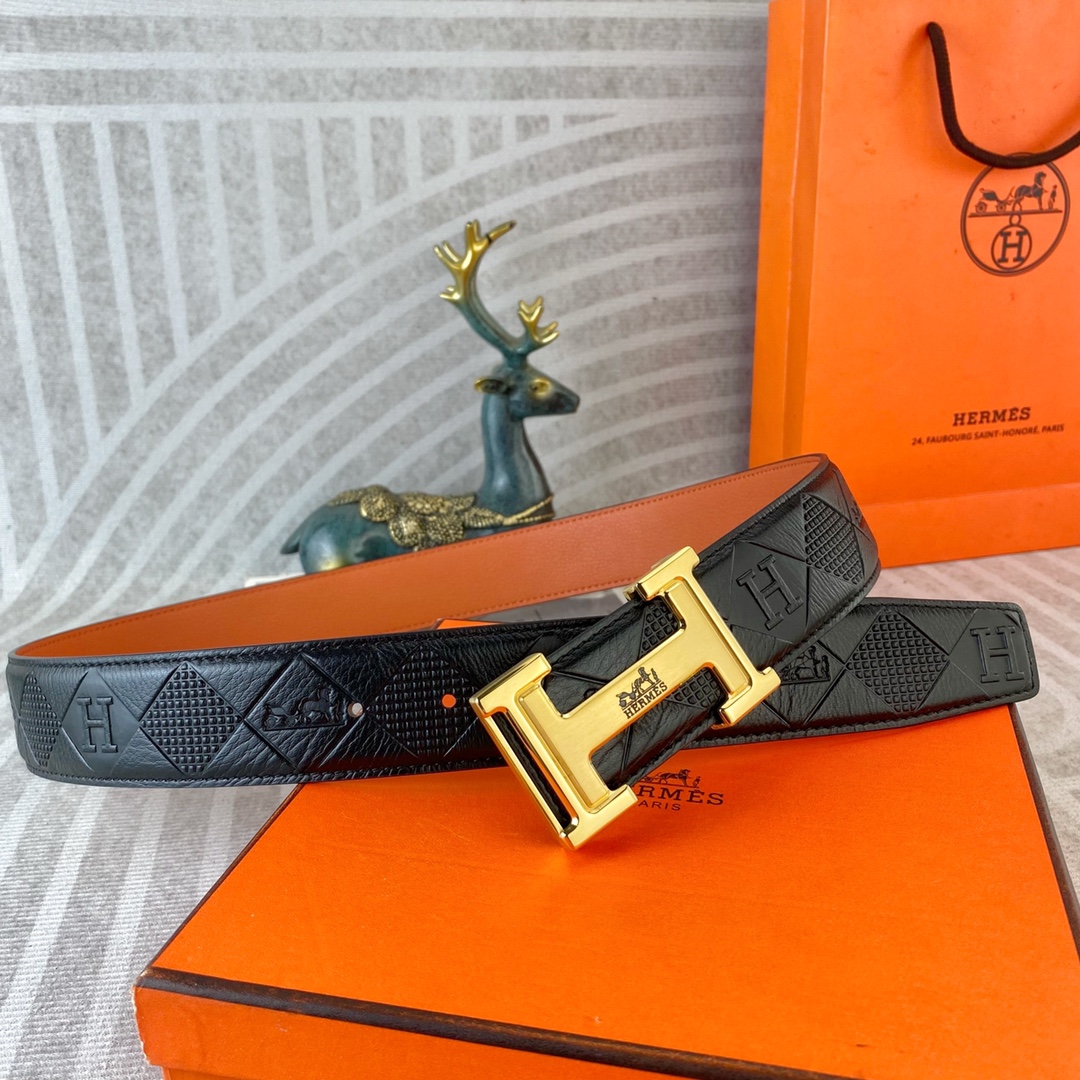 爱马仕💕 特种皮腰带系列 ，原厂五金精品不锈钢扣，手感柔软舒适 宽3.8CM。