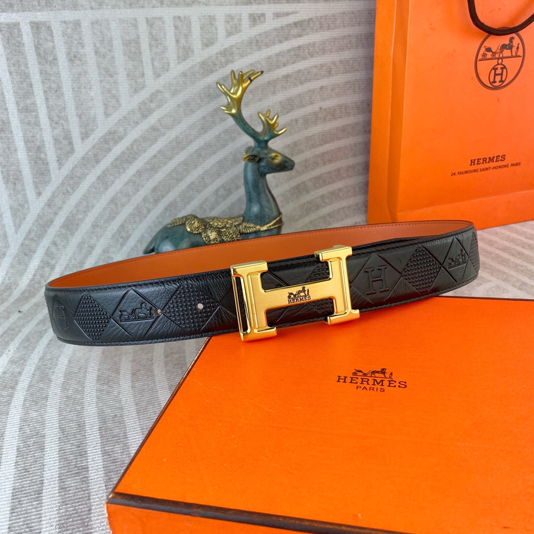 爱马仕💕 特种皮腰带系列 ，原厂五金精品不锈钢扣，手感柔软舒适 宽3.8CM。