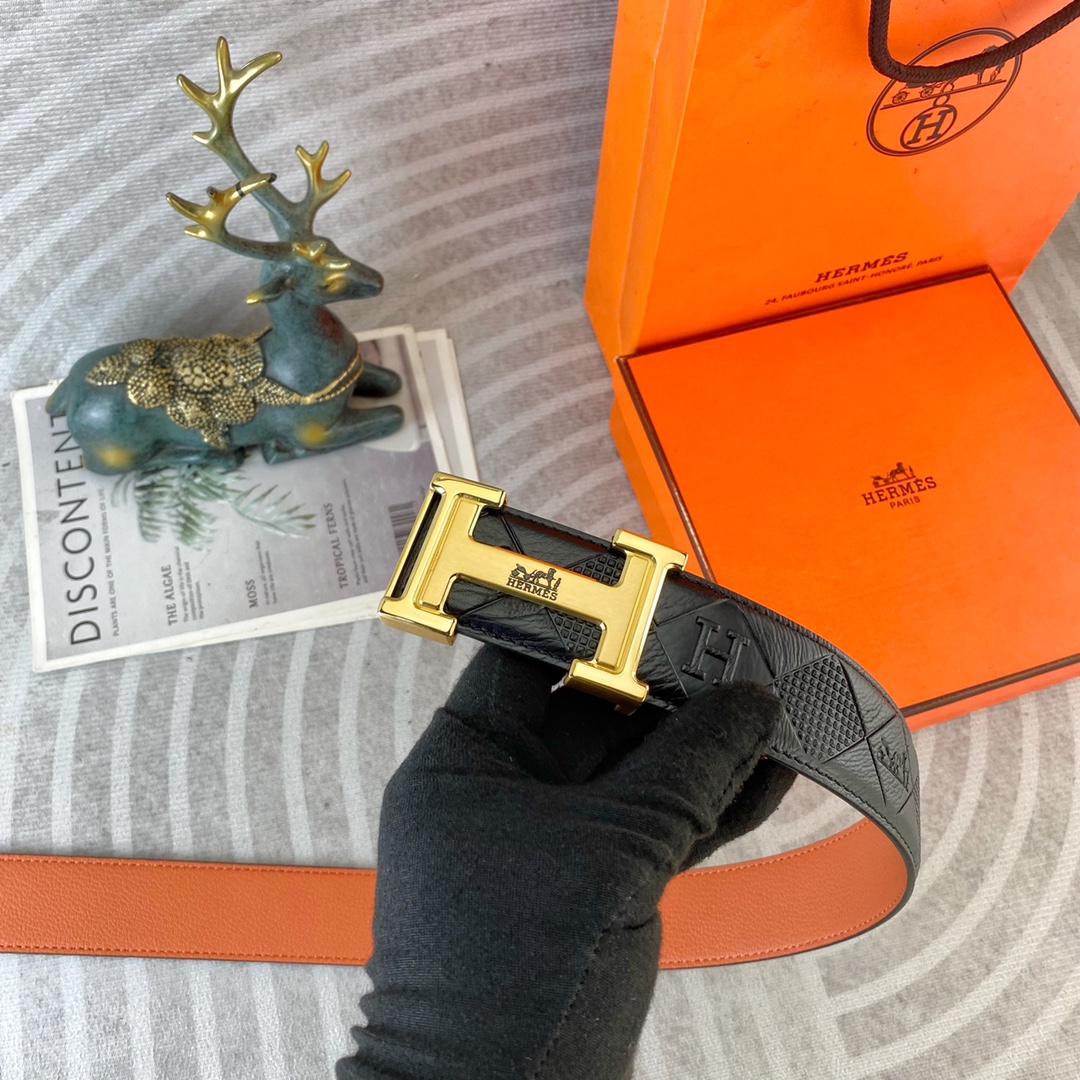 爱马仕💕 特种皮腰带系列 ，原厂五金精品不锈钢扣，手感柔软舒适 宽3.8CM。