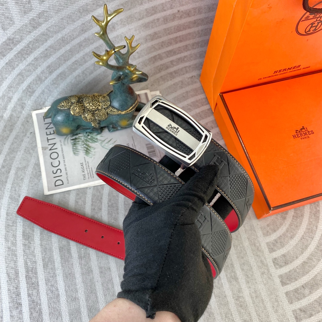爱马仕💕 特种皮腰带系列 ，原厂五金精品不锈钢扣，手感柔软舒适 宽3.8CM。