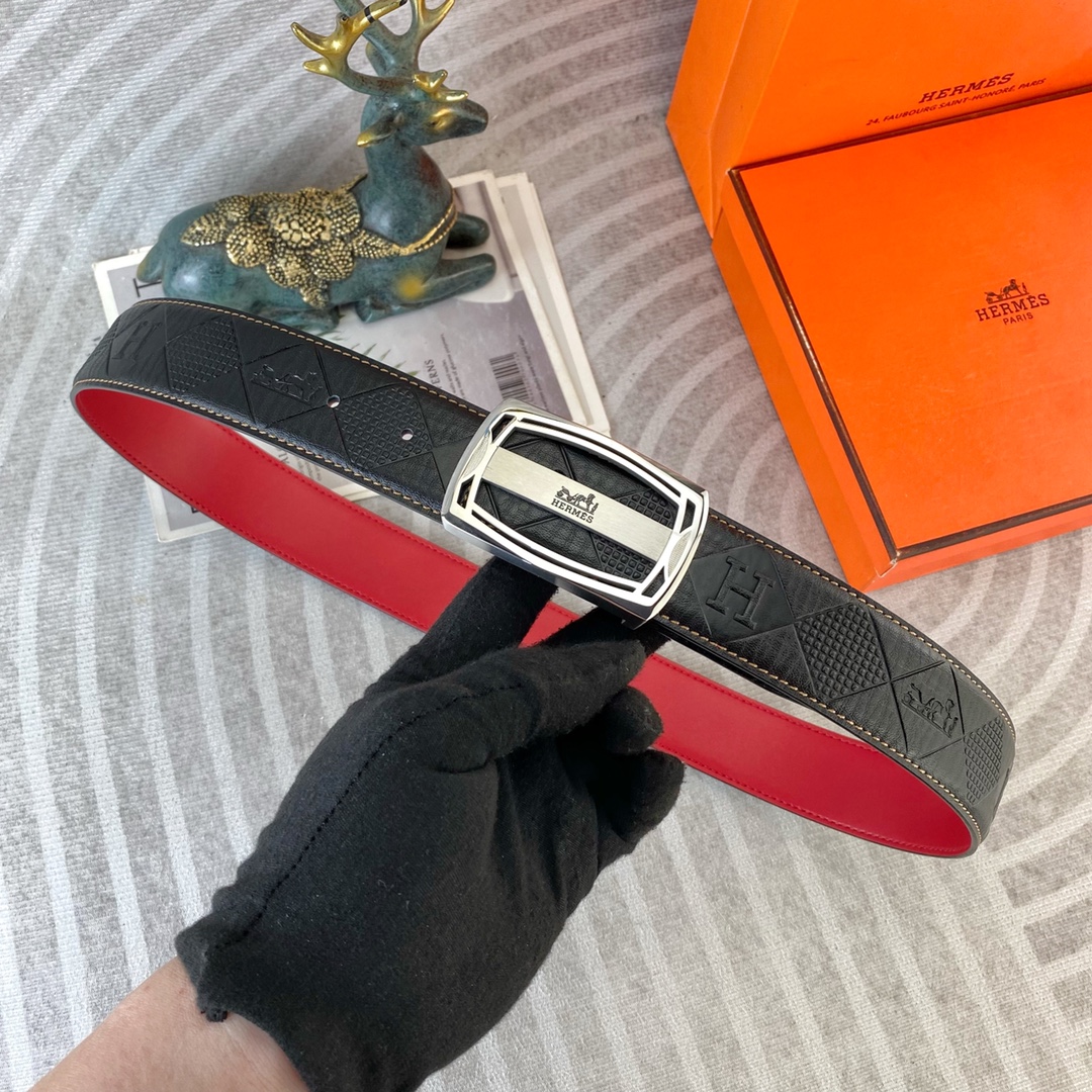 爱马仕💕 特种皮腰带系列 ，原厂五金精品不锈钢扣，手感柔软舒适 宽3.8CM。