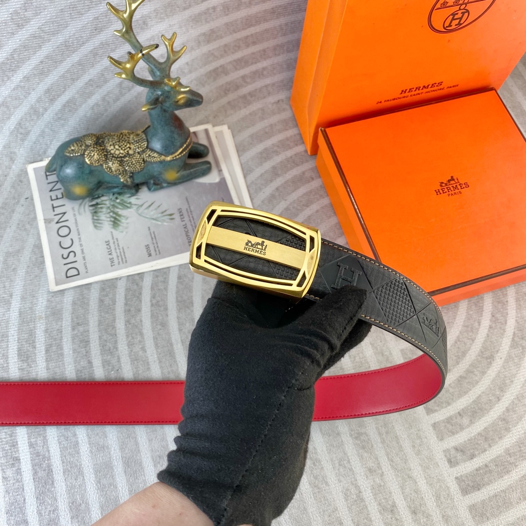 爱马仕💕 特种皮腰带系列 ，原厂五金精品不锈钢扣，手感柔软舒适 宽3.8CM。