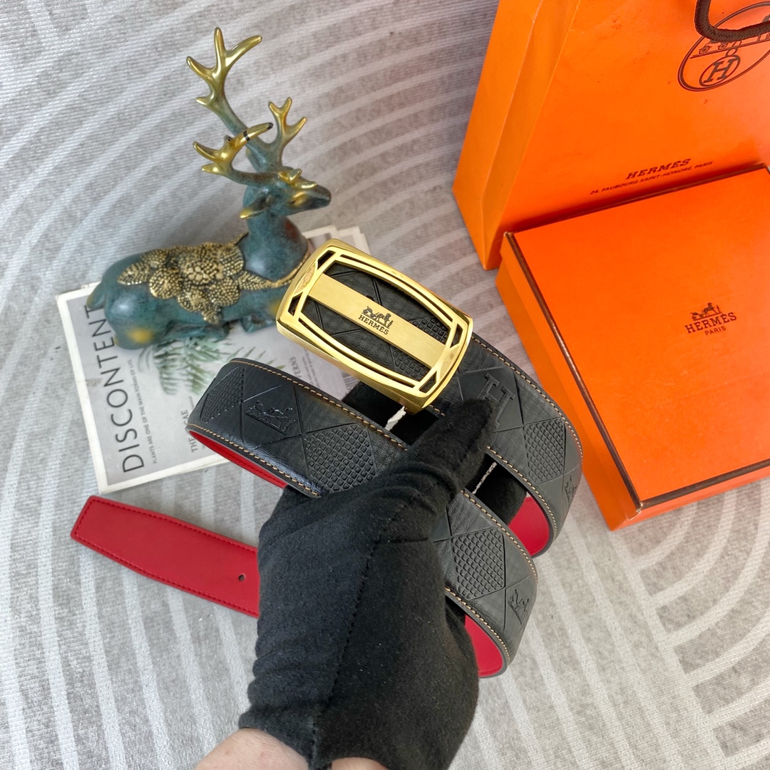 爱马仕💕 特种皮腰带系列 ，原厂五金精品不锈钢扣，手感柔软舒适 宽3.8CM。