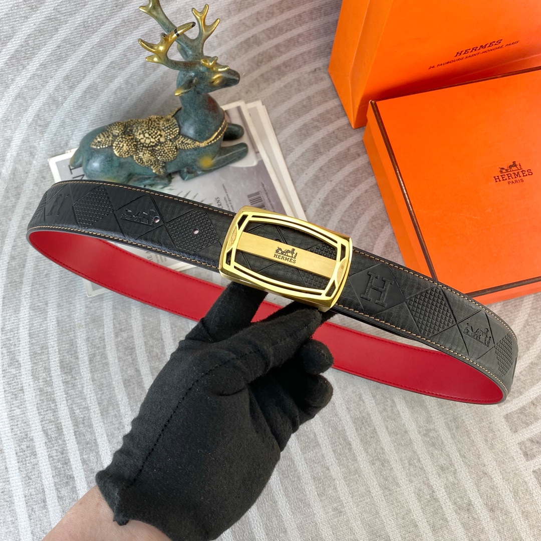 爱马仕💕 特种皮腰带系列 ，原厂五金精品不锈钢扣，手感柔软舒适 宽3.8CM。